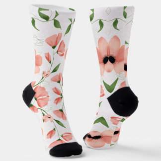 Moderne Roze Bloem Personaliseren Sokken