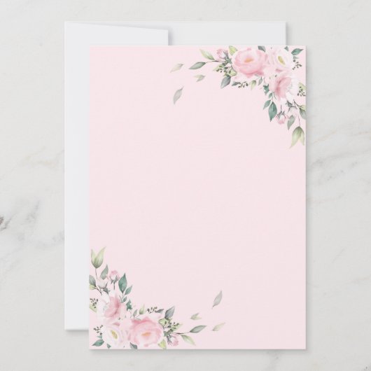 Moderne roze bloemen 18e verjaardag kaart (Achterkant)