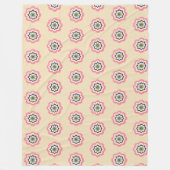 Moderne Roze Bloemen Beige Pastel Fleece Deken (Voorkant)