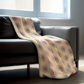 Moderne Roze Bloemen Beige Pastel Fleece Deken