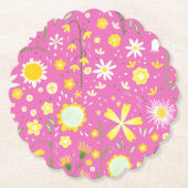 Moderne roze bloemen botanische Onderzetters (Voorkant)