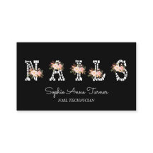 Moderne roze bloemen brief nageltechnicus