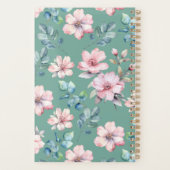 Moderne Roze Bloemen Greenery Planner (Achterkant)