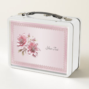Moderne Roze Bloemen Lunchbox