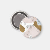 Moderne roze bloemen magneet (Voorkant / Achterkant)