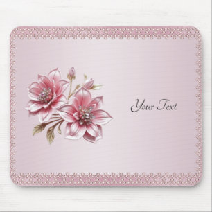 Moderne Roze Bloemen Muismat