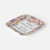 Moderne Roze Bloemen Nikah Moslim Uitnodiging Papieren Bordje (Gebogen)