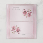 Moderne Roze Bloemen Place Card (Buitenkant ongevouwen)