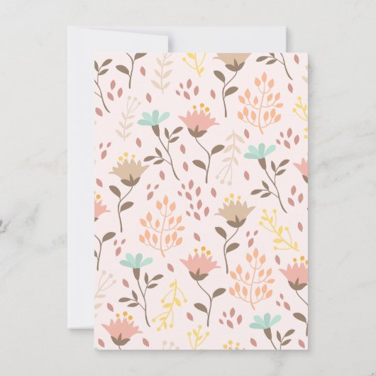 Moderne Roze Bloemen Verjaardag Uitnodiging (Achterkant)