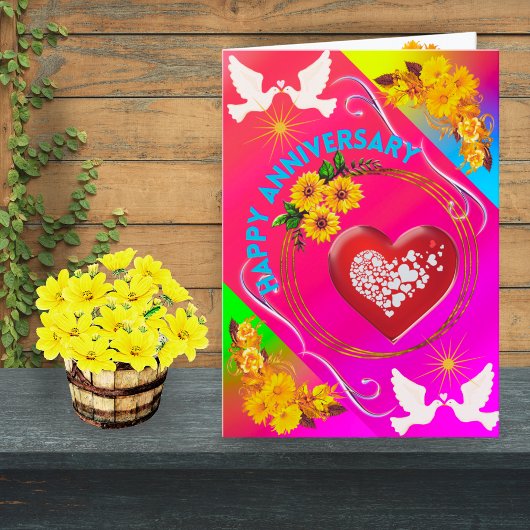 Moderne roze bloemenduiven Boho Elegant Chic Trind Bedankkaart