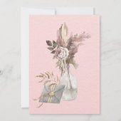 Moderne roze bloemige Baby fotocollage doop Kaart (Achterkant)