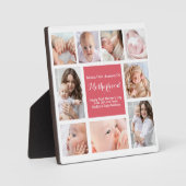 Moderne Roze Blush Eerste Moederdag Foto Fotoplaat (Voorkant)