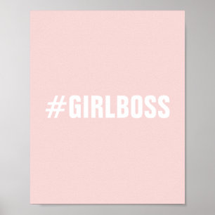 Moderne roze blush meisjestypografie poster