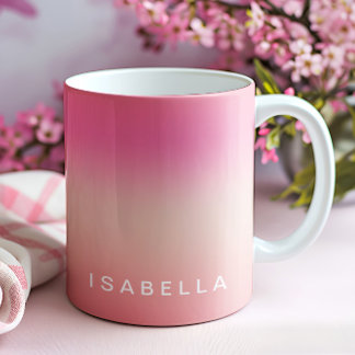 Moderne Roze Blush Roos Ombre Gradiënt Persoonlijk Koffiemok