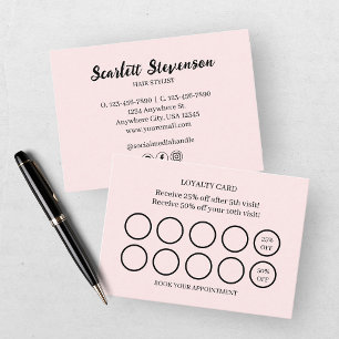 Moderne Roze Blush Trouw Zakelijk Visitekaartje