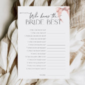 Moderne roze boog die de bruid het beste spel kent kaart