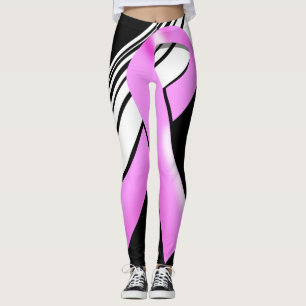 Moderne roze borstkankerbewustmakingspatroon leggings