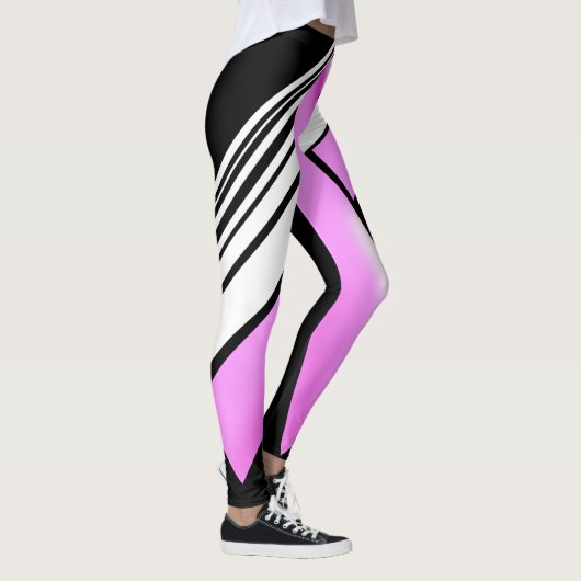 Moderne roze borstkankerbewustmakingspatroon leggings (Rechts)