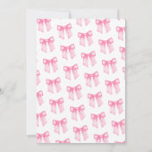 Moderne Roze Bow Bruids Douche Uitnodiging (Achterkant)