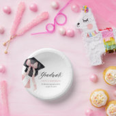 Moderne Roze Bow Coquette Graduation Cap Afstudere Papieren Kommen (Feest)