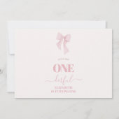 Moderne Roze Bow Foto Onederful 1e verjaardag Kaart (Achterkant)