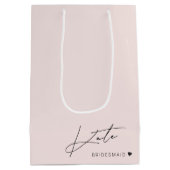 Moderne Roze Bruidsmeisje Voorstel Cadeautas (Achterkant)