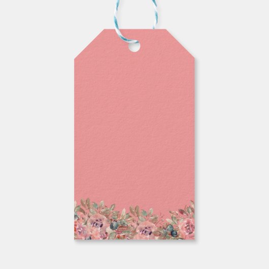 Moderne roze bruiloft cadeaulabel (Achterkant)