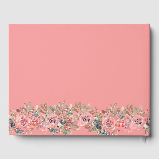 Moderne roze bruiloft gastenboek (Achterkant)