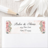 Moderne roze brutale bruiloft etiket (Insitu)