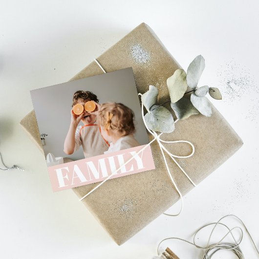 Moderne roze bundelroze fotocadeau bedankjes labels