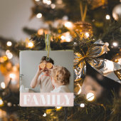 Moderne roze bundelroze fotocadeau keramisch ornament