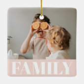 Moderne roze bundelroze fotocadeau keramisch ornament (Achterkant)