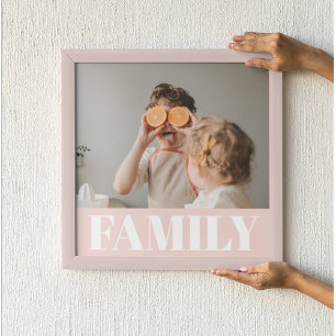Moderne roze bundelroze fotocadeau poster