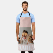 Moderne roze bundelroze fotocadeau schort (Gedragen)