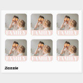 Moderne roze bundelroze fotocadeau vierkante sticker (Vel)