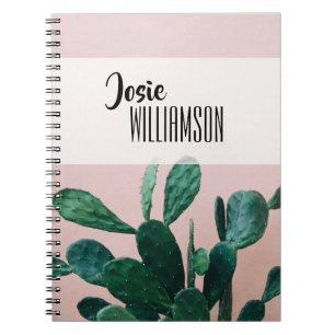 Moderne roze cactus notitieboek