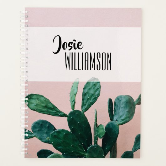 Moderne roze cactus planner (Voorkant)