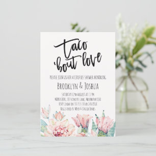 Moderne Roze Cactus Taco 'bout Love Couples Shower Kaart