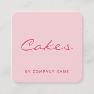 Moderne Roze Cake Bakkerij Bedrijfskaart Vierkante Visitekaartje