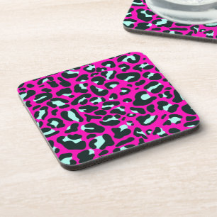 Moderne Roze Cheetah Leopard Dierenprint Bier Onderzetter