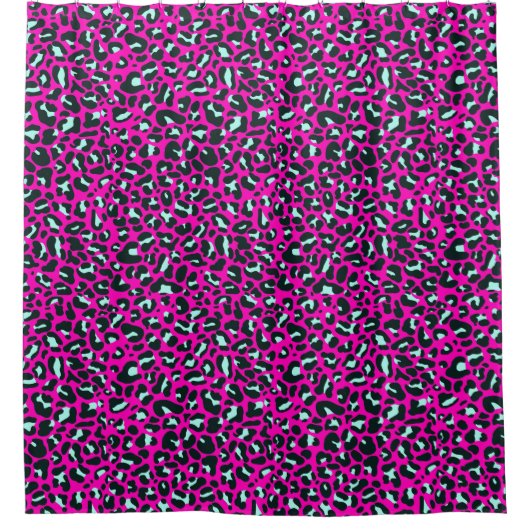 Moderne Roze Cheetah Leopard Dierenprint Douchegordijn (Voorkant)