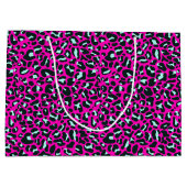 Moderne Roze Cheetah Leopard Dierenprint Groot Cadeauzakje (Achterkant)