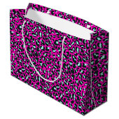 Moderne Roze Cheetah Leopard Dierenprint Groot Cadeauzakje (Achterkant Gekanteld)