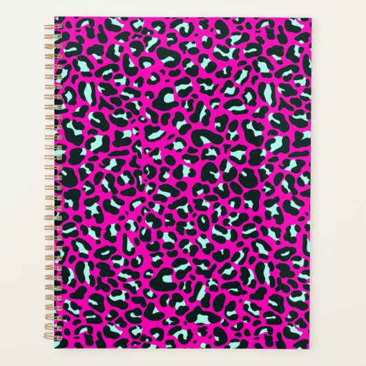 Moderne Roze Cheetah Leopard Dierenprint Planner (Voorkant)