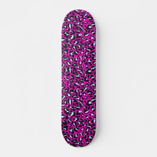 Moderne Roze Cheetah Leopard Dierenprint Skateboard (Voorkant)