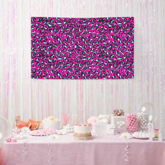Moderne Roze Cheetah Leopard Dierenprint Spandoek (Feest)