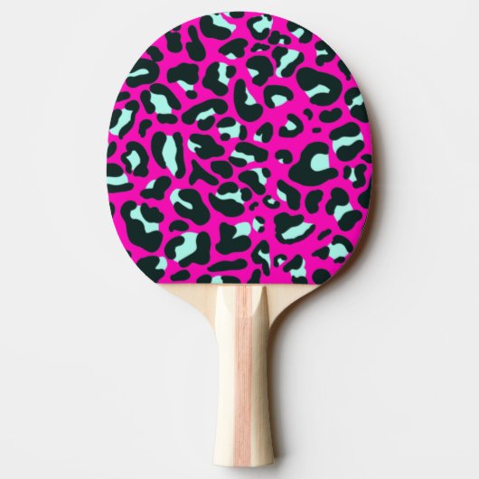 Moderne Roze Cheetah Leopard Dierenprint Tafeltennisbatje (Achterkant)