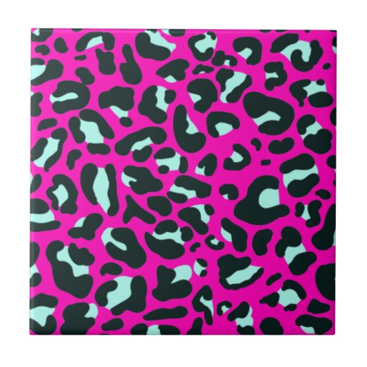 Moderne Roze Cheetah Leopard Dierenprint Tegeltje (Voorkant)