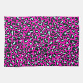 Moderne Roze Cheetah Leopard Dierenprint Theedoek (Horizontaal)