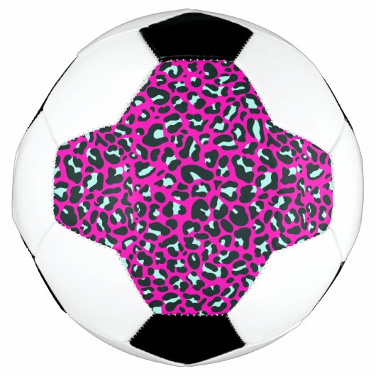 Moderne Roze Cheetah Leopard Dierenprint Voetbal (Voorkant)